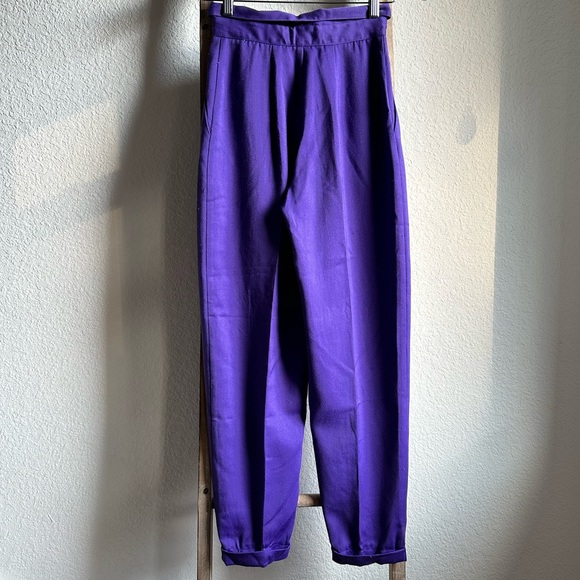 Smart Pants Vintage High Waist Stirrup Pants Purple Sz: 0 - Picture 5 of 5